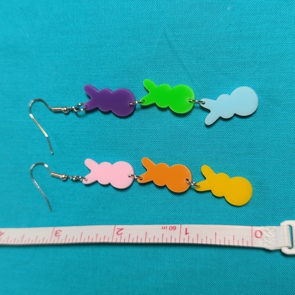3" Dangling Peeps Earrings for Easter - Picture 2 of 2